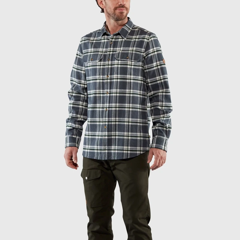 FJALLRAVEN F82978-030 Övik Heavy Flannel Shirt M Dark Grey XXL