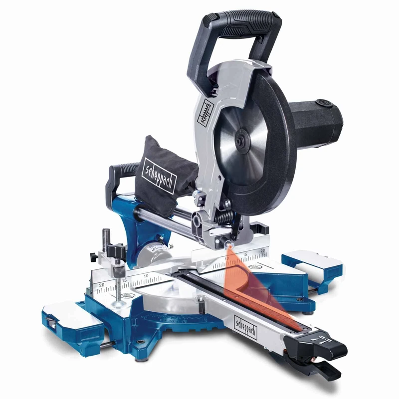 Scheppach HM110MP Chopping Saw for Wood, Aluminium, Steel, Plastic, Copper, Cutting Height: 90 mm/Length 340 mm, 2000 W with 2 Speeds, Multifunctional Saw Diameter 254 mm Saw Blade, Mitre Saw