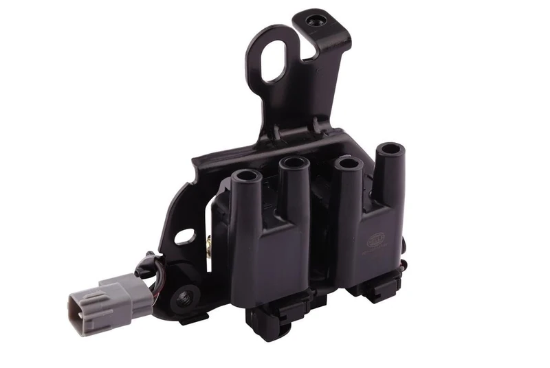 HELLA 5DA 358 057-891 Ignition Coil - 3-pin connector - Double Ignition Coil/incl. coil plug - Bolted