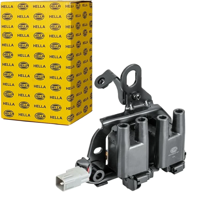 HELLA 5DA 358 057-901 Ignition Coil - 3-pin connector - incl. coil plug/Double Ignition Coil - Bolted