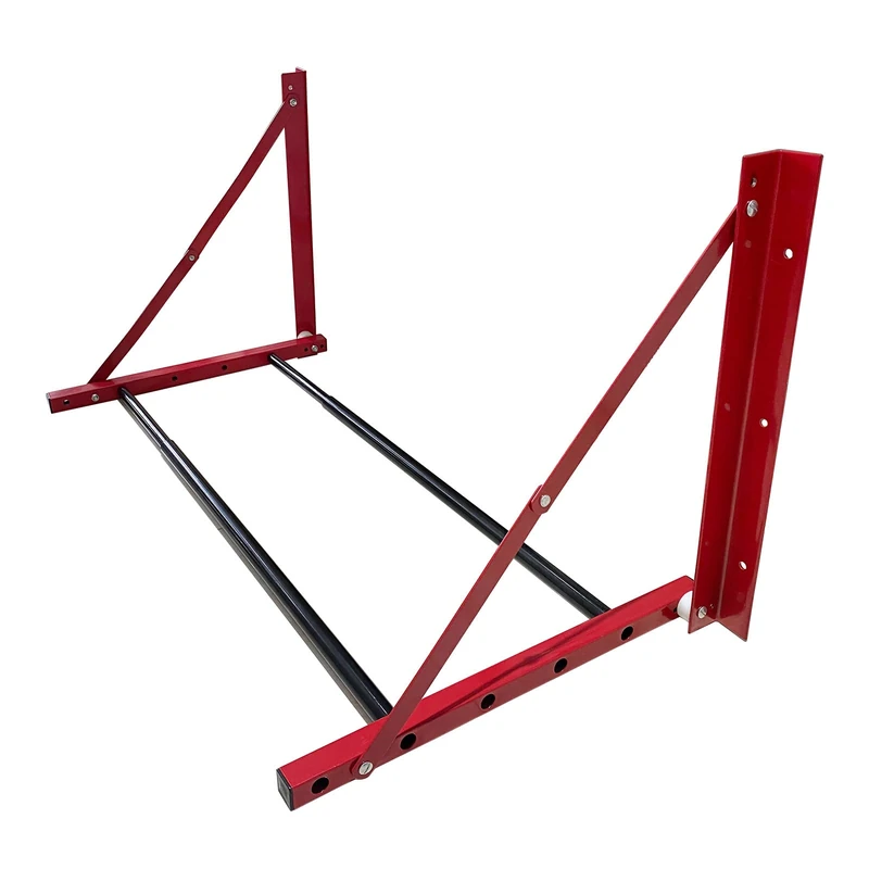 ROBLOCK Folding Tire Wheel Storage Rack Wall Mount Multi-Tire Rack Garage Storage (32"-48") x 22" x 22", Red
