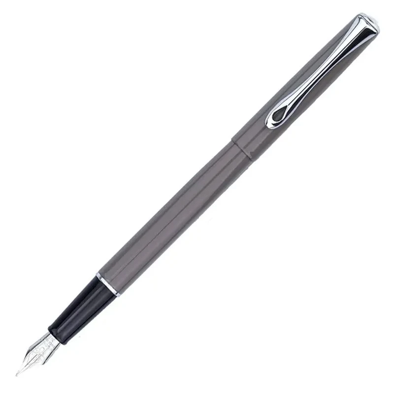 DIPLOMAT - D40704025 - Traveller fountain pen, grey, taupe, with stainless steel nib, chic and elegant, durable - grey taupe