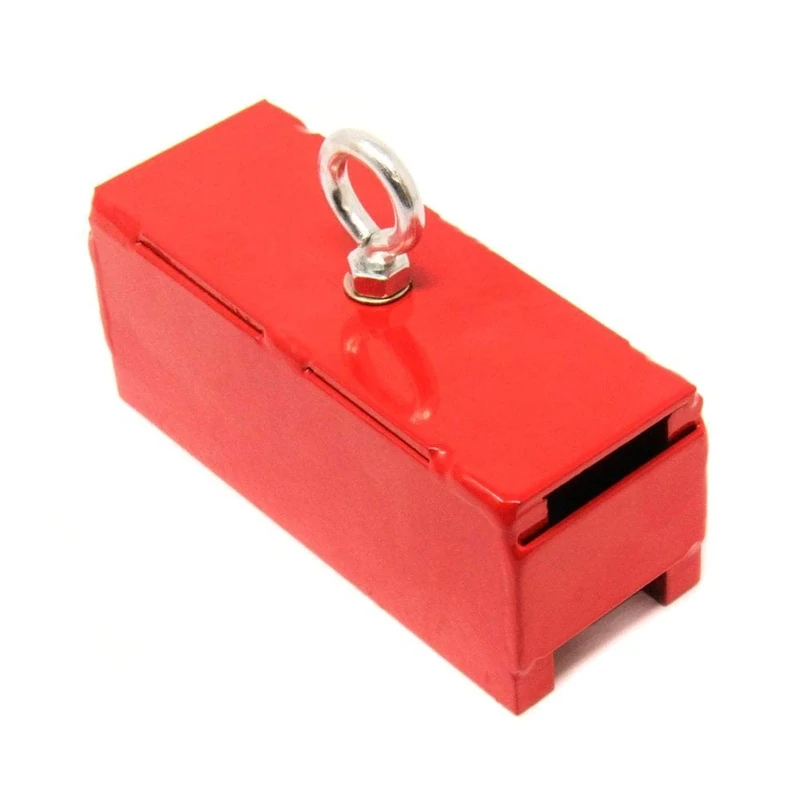Steel Covered Holding Magnet for Attaching to a Chain or Rope for Holding Ferrous Materials - 102kg Pull - Image 1