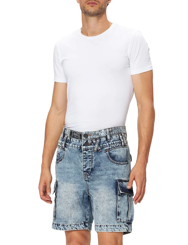 Desigual Men's Denim_Cesar Shorts, Blue, 36