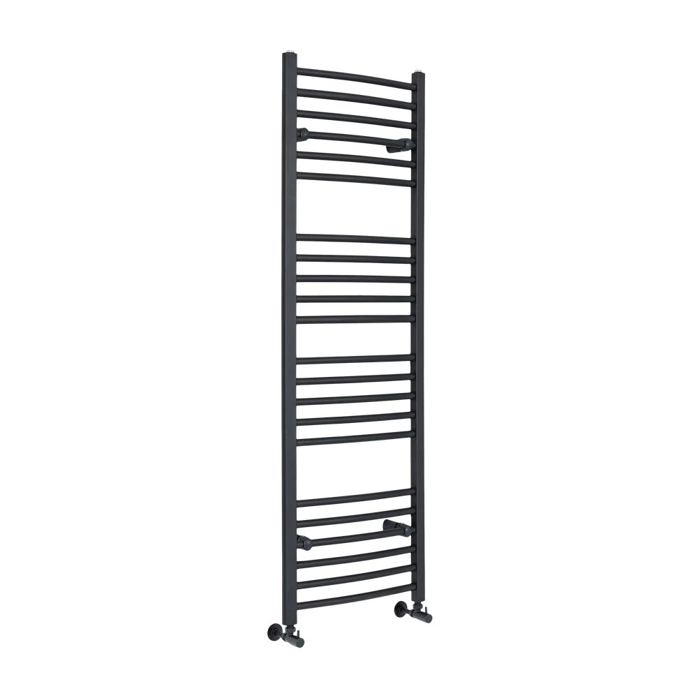 Milano Artle Anthracite Curved Bar Heated Towel Rail - 1600mm x 500mm