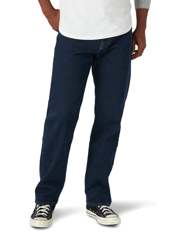Wrangler Authentics Men's Classic 5-Pocket Relaxed Fit Flex Jean, Blue, 33W x 34L