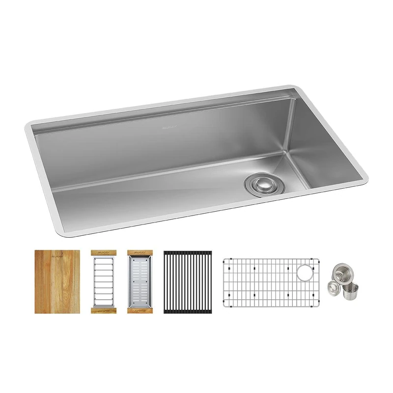 Elkay ECTRU30169RTWC Workstation Sink, Polished Satin