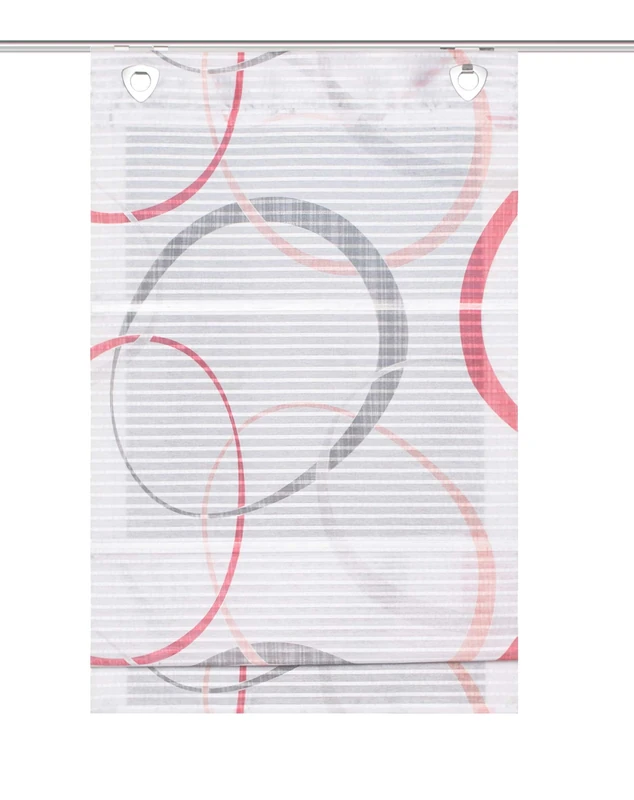 Home Fashion Vitus Magnetic Roller Blind Horizontal Stripes Digital Print, red, 130 X 80 CM