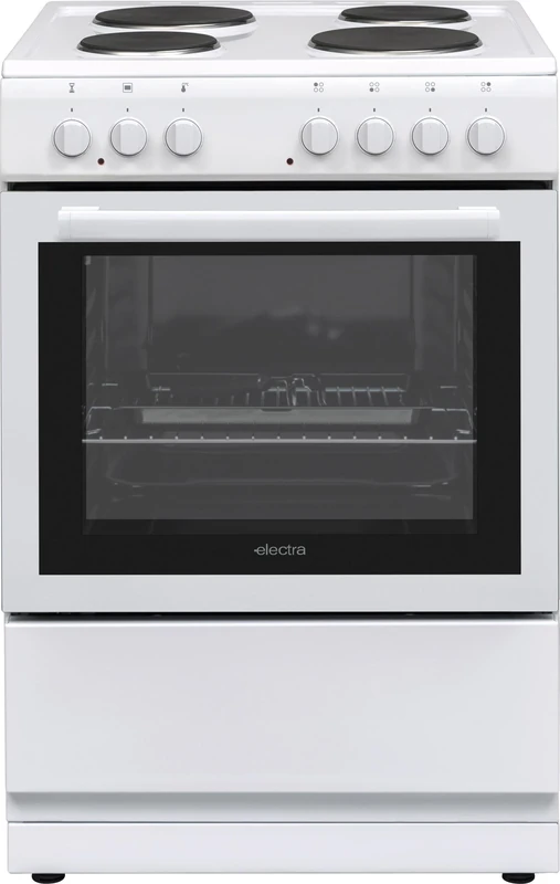 Vestel Electra BEF60SEW 60cm Electric Cooker with Solid Hotplate Hob - White - A Rated