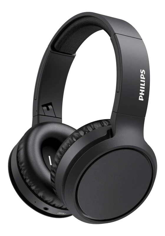 Philips Over Ear Wireless Headphones with Microphone/Bluetooth, Noise Isolation, 29 Hours Play Time, BASS Boost Button, Quick Charging, Compact Folding Audio H5205BK/00
