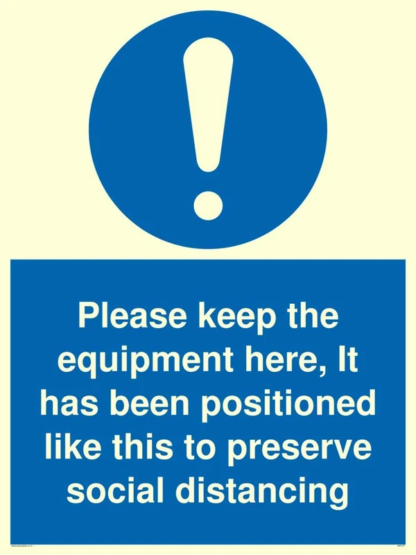 Please keep the equipment here, It has been positioned like this to preserve social distancing