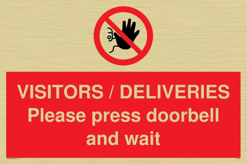 VISITORS/DELIVERIES Please press doorbell and wait - Image 1
