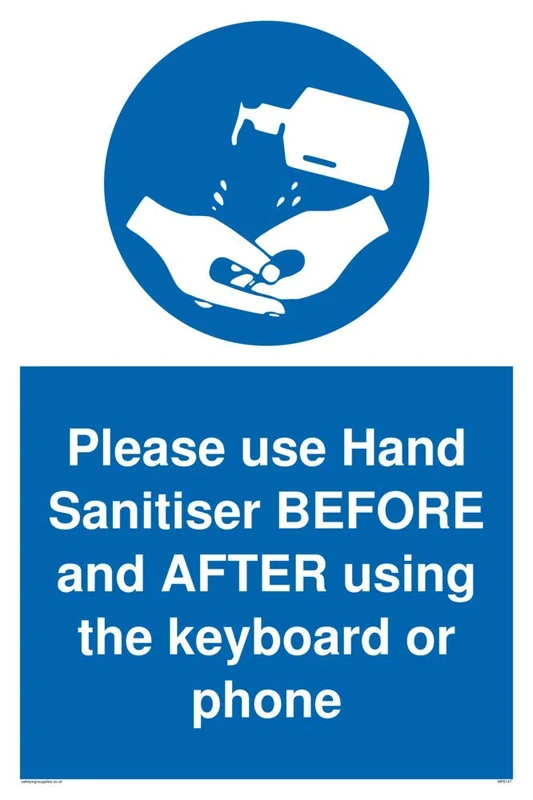 Please use Hand Sanitiser BEFORE and AFTER using the keyboard or phone