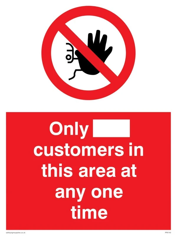 Only [ ] customers in this area at any one time