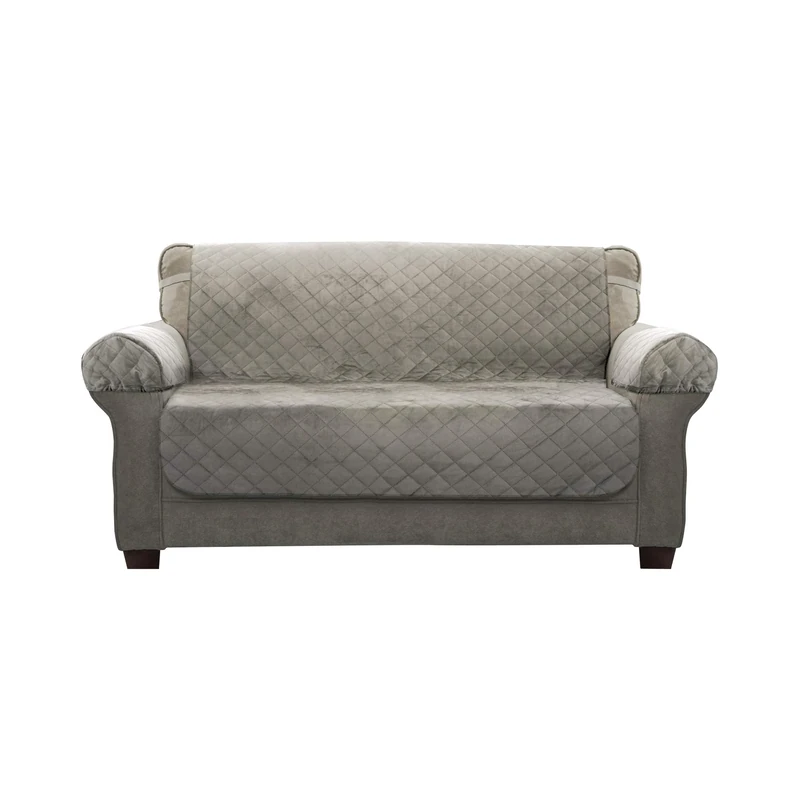 Zenna Home, Grey Protector: Waterproof Plush Loveseat Furniture Cover