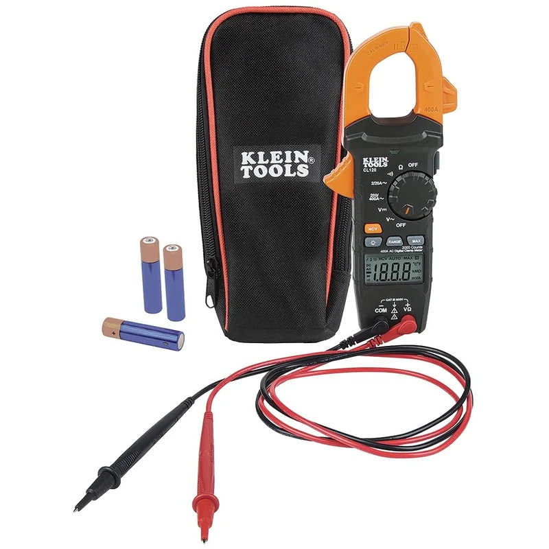 Digital Clamp Meter, Auto-Ranging 400 Amp AC/DC and Non-Contact Voltage Tester Measurements, Klein Tools CL120