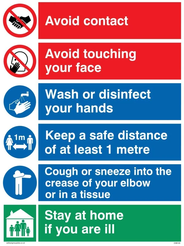 Covid 19 multi sign - 1 metre