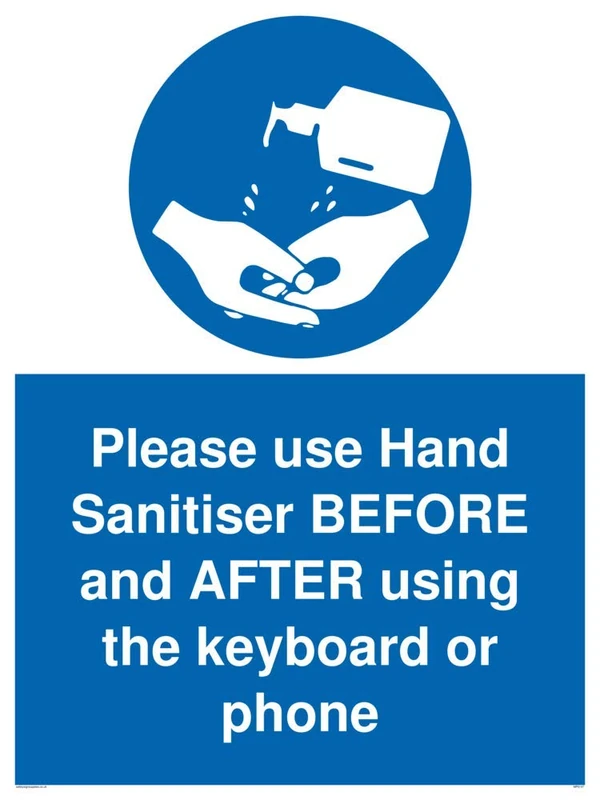 Please use Hand Sanitiser BEFORE and AFTER using the keyboard or phone