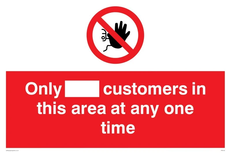 Only [ ] customers in this area at any one time