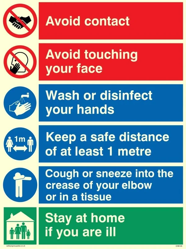 Covid 19 multi sign - 1 metre