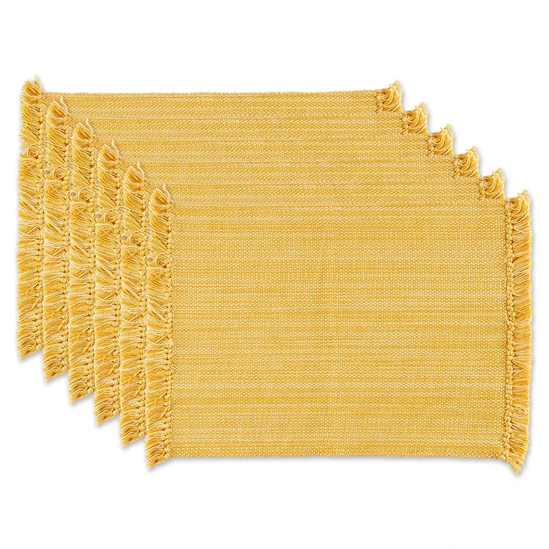 DII Variegated Tabletop Collection, Placemat Set3x19, Apricot, 6 Piece