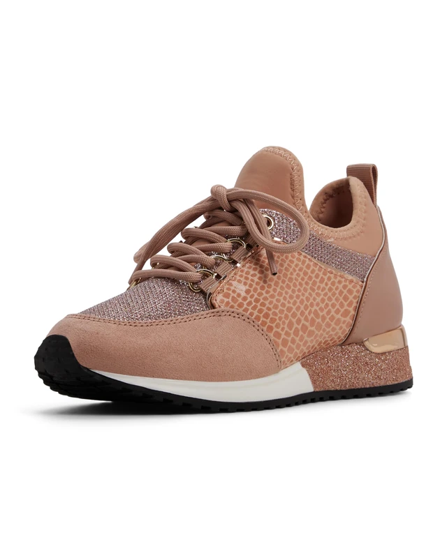 Aldo Women's Courtwood Fashion Lace-up Sneaker, Rose Gold, 6 UK