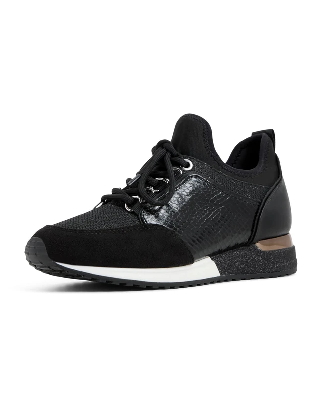 Aldo Women's Courtwood Fashion Lace-Up Sneaker, Black, 5 UK