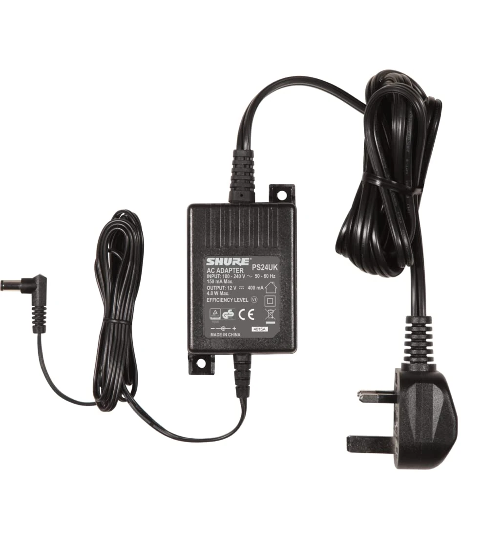 Shure PS24UK Replacement Power Supply for BLX4, BLX88, BLX4R, FP33, GLXD6, P2T, PG4, PGX4, PGXD4, SLX4, SLX4L and UABiasT (Replaces PS23UK)