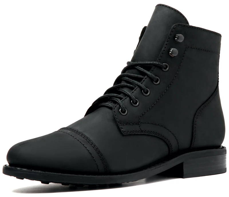 Thursday Boot Company Men's Captain Rugged & Resilient Lace-up Boot, Black Matte, 7.5 UK