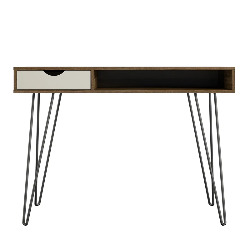 Novogratz Concord Desk with Storage Brown Oak Look