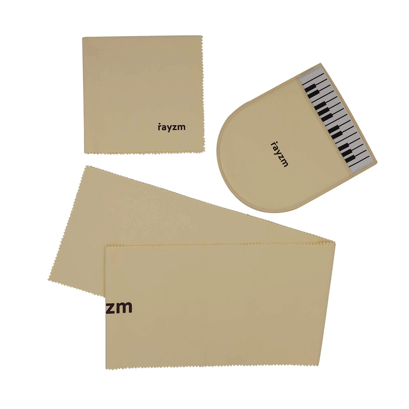 Rayzm Piano Keyboard Cleaning Care Set, Beige Anti-Dust Piano Keyboard Cover, Moisture-Proof Double-Sided Key Cover Cloth for 88 Keys Keyboard Piano, Pack of 3