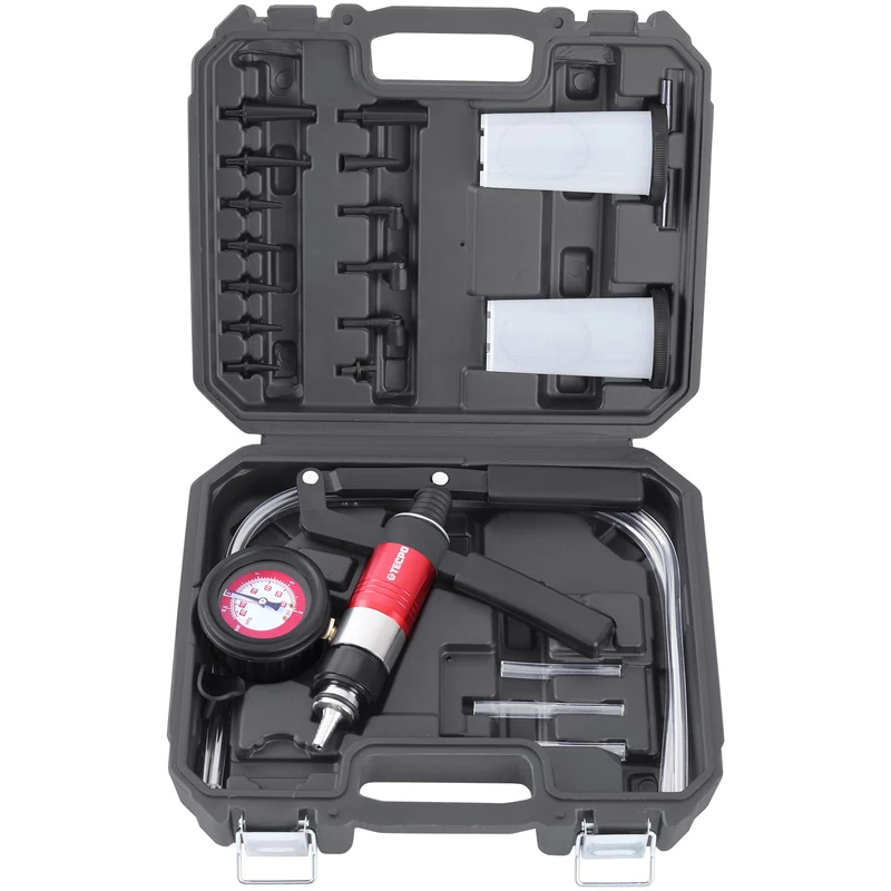 TECPO Vacuum Pump Pressure Pump Set Tester Vacuum Tester Car Brake Bleeding Device Set Pressure Tester Bleeding Vacuum Hand Pump Kit