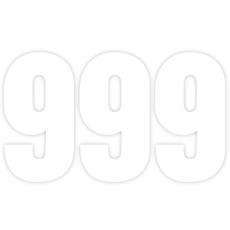 Sara Prints 3-Pack White Number 9 Bin Stickers - 17cm Waterproof