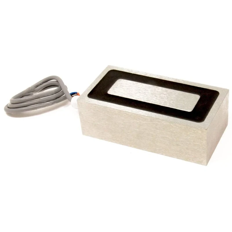 Electromagnet for Door and Hatch Mechanisms, Automated Assembly Lines, Robotics, Lifting and Handling Ferrous Materials with 10mm Mounting Hole - 152.4 x 76.2 x 50.8mm thick – 567kg Pull - 12V DC/37W