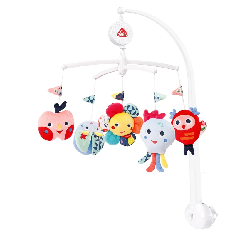 Fehn 55191 055191 Colour Friends – Wind-up Mobile with Beautiful Music Box Melody for Babies from 0-5 Months, Multicoloured, 1 Count (Pack of 1)