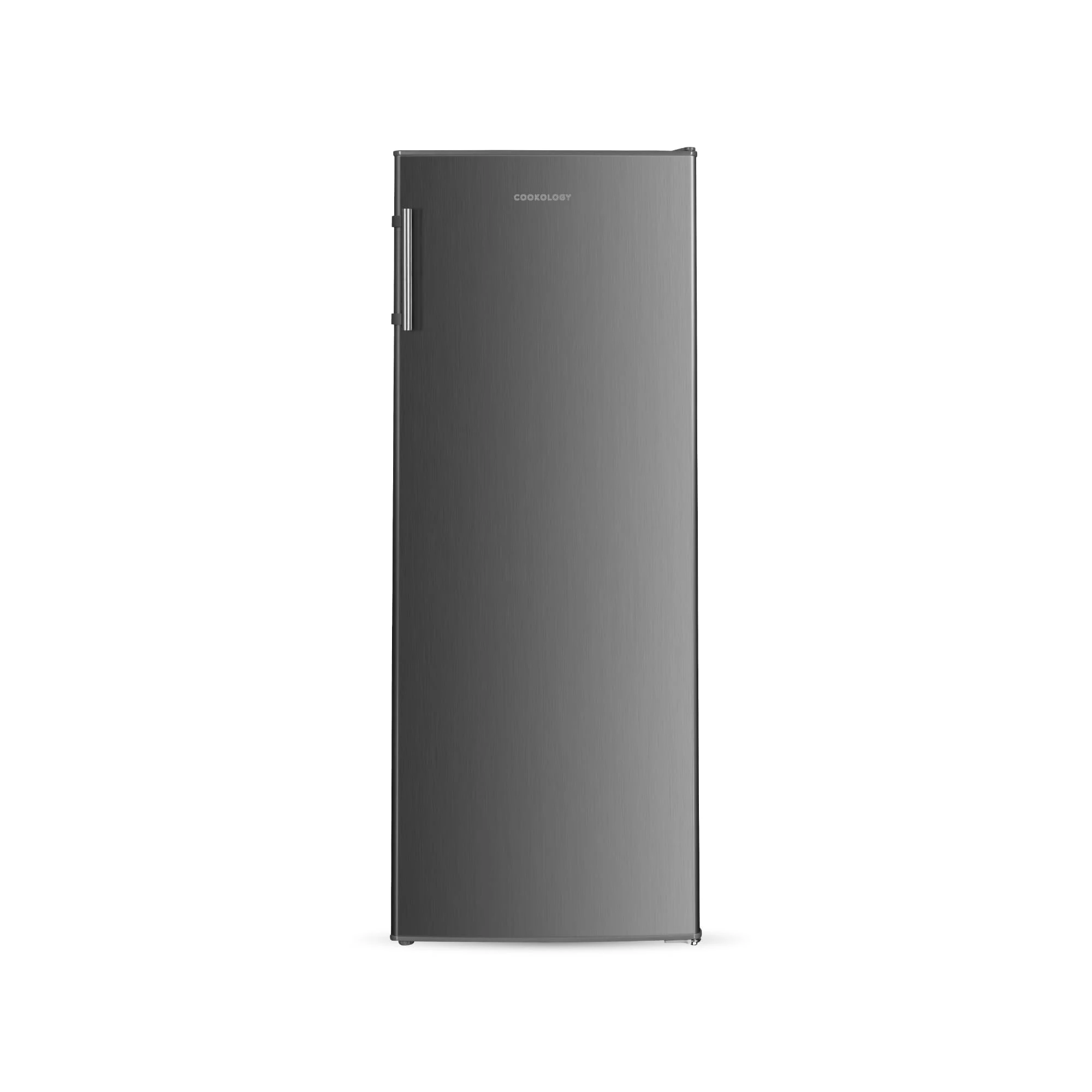 Cookology CTFR240IX Tall Freestanding Larder Fridge 240 Litre, 143cm High and 55cm Wide with 5 Adjustable Shelves and Reversible Door - In Inox