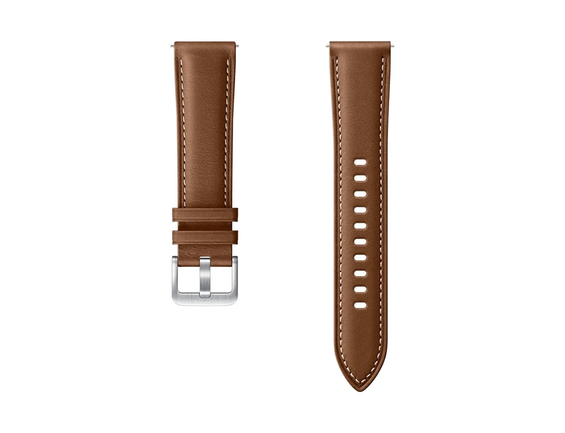 Samsung Galaxy Watch3 Stitch Leather Band (20mm, S/M) Brown - Image 1