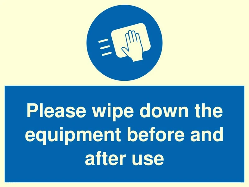 Please wipe down the equipment before and after use