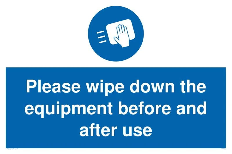 Please wipe down the equipment before and after use
