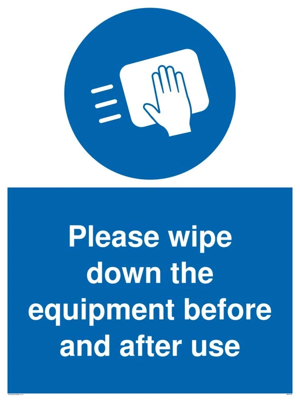 Please wipe down the equipment before and after use