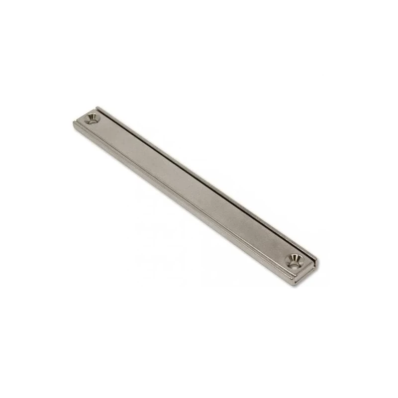 Neodymium Channel Magnet for Mounting or Securing, Door Latches, Licence Plate Holders and Signage - 120mm x 13.5mm x 5mm thick with 2x 3.3mm Countersunk Holes - 40kg Pull - Pack of 20