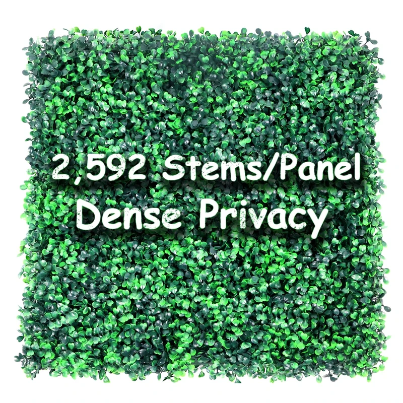 Decwin 12 Pieces 20” X 20” Artificial Hedge Boxwood Panels with 400 Stitches Faux Topiary Boxwood Hedge Grass Wall Green Greenery Plant Mats UV Stable for Indoor Outdoor Decor Garden Fence Backdrop