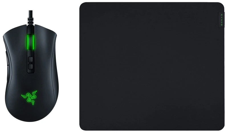 Razer DeathAdder V2 - Gaming Mouse with Ideal-in-Class Ergonomics, Fastest Mouse Switches + Gigantus V2 Large Soft Gaming Mouse Pad for Fast Gaming Styles, Textured Micro-Fabric