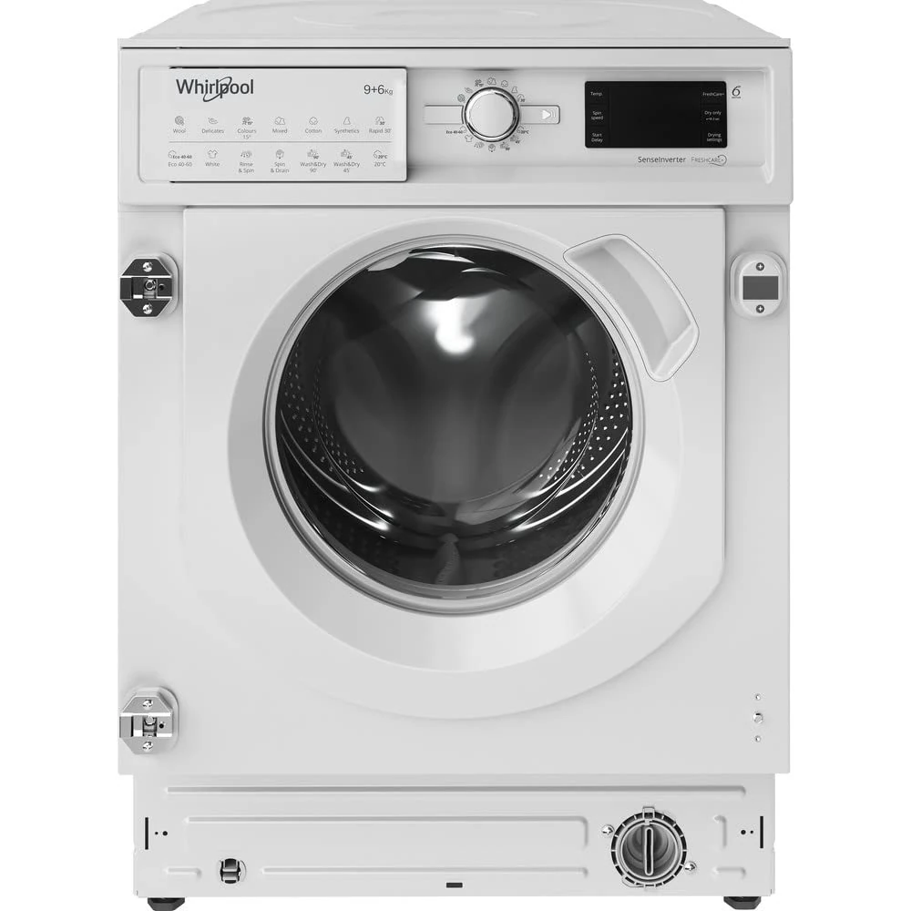 Whirlpool FreshCare BI WDWG 961484 UK Built-in 9/6kg Washer Dryer, 1400rpm, White