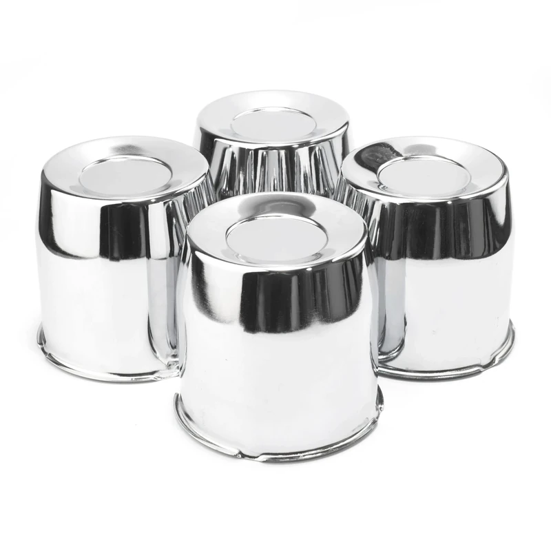 RTRHINOTUNING Set of 4 108mm 4.25in Wheel Center Caps Push Through Hub Cap Stainless Steel Silver for Trailers and Trucks Wheel Rims