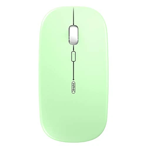 Wireless Mouse,Rechargeable & SilentInphic Ultra Slim USB 2.4G PC Computer Laptop Wireless Mice with USB Receiver, 1600 DPI Travel Mouse for MacBook Linux Windows Home Office Work (Mint Green)