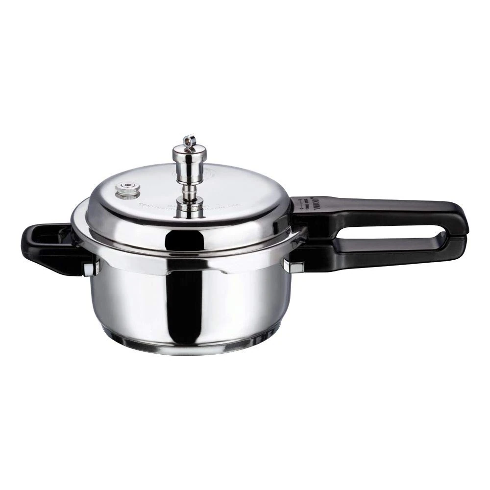 Vinod Stainless steel Sandwich Bottom Pressure Cooker Regular (Outside Fitting Lid) - Capacity: 3LTR