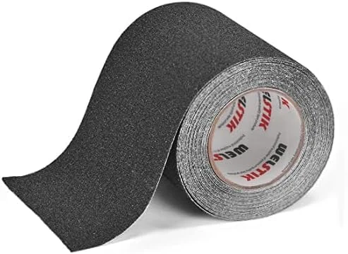 WELSTIK 10 CM x 5 M Anti-slip Adhesive Tape, High Traction Safety Track Tape, Non Skid Strip Tape, Strong Adhesive Safety Sticker for Outdoor, Work, Home, Black