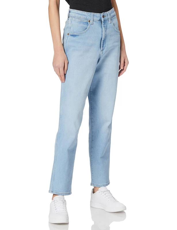 Wrangler Women's MOM JEANS, Clear Blue, 29W x 34L