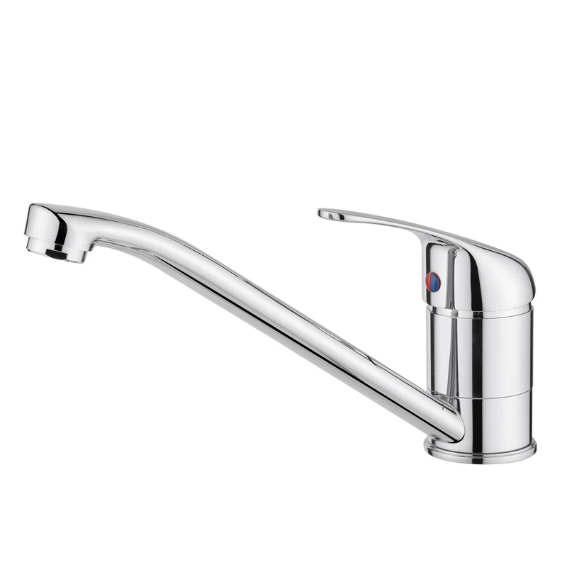 JASSFERRY Kitchen Mixer Tap Single Lever, Solid Brass Monobloc Design with 360° Long Swivel Spout Chrome Polish Finish